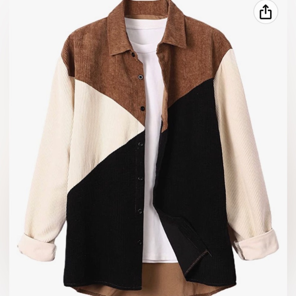 Mens Colorblock Corduroy Shirt